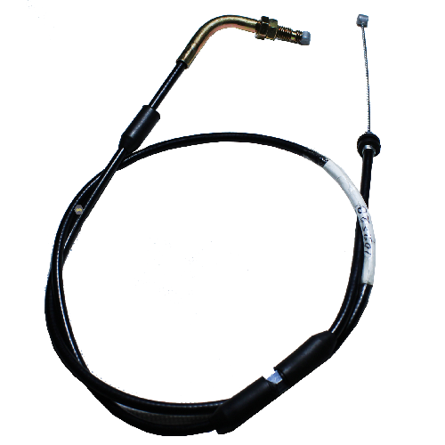 Cable/chicote de acelerador tipo simple. Con curva superior. Largo del cable XXXX y largo de chicote XXXX