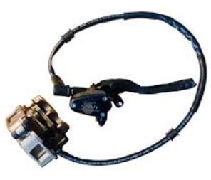 [B3-1015] Sistema de freno delantero completo (incluye balatas, bomba, caliper/mordaza color arena, manguera, base/soporte de caliper/mordaza)