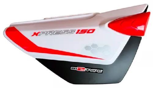 Cubierta/tapa lateral derecha, color blanca/rojo, material plastico, sticker 150