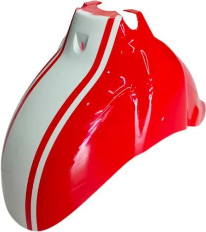 [E3-1043] Lodera/salpicadera delantera, material plastico, color rojo con blanco