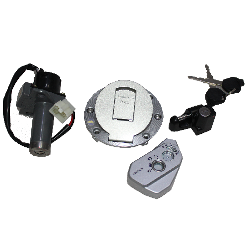 Juego de cerraduras (cerradura de encendido, cerradura del tanque de combustible, cerradura del casco y llave)