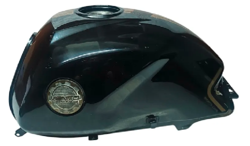 [E4-1008] Deposito/tanque de combustible/gasolina, color negro gloss, material metal, XX litros, con stickers color dorado