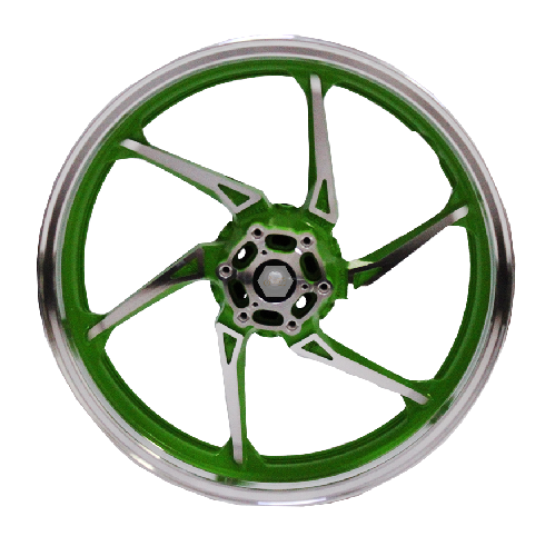 [E2-1114] KD250-F Rueda trasera de aluminio con freno de disco nuevo (MT3,5x17 / cojinete de presión) VERDE