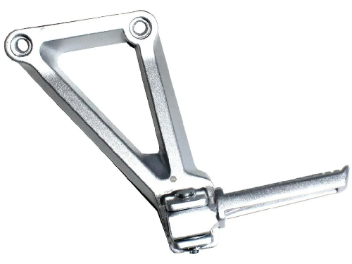 [H0-1053] Posapie trasero con base izquierdo. Color gris, tipo retractil