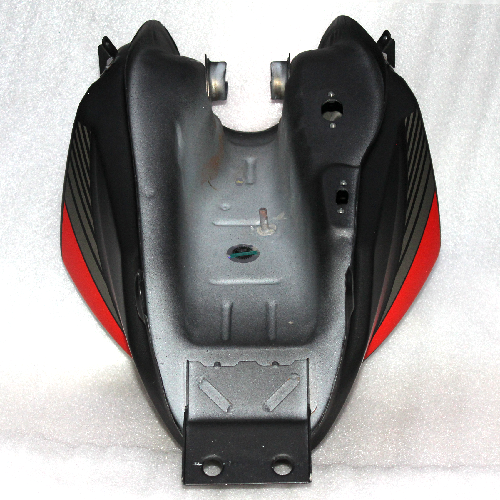 [E4-1023] Deposito/tanque de combustible/gasolina, color negro, material metal, XX litros, con stickers color gris y rojo