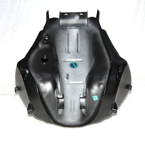 [E4-1026] Deposito/tanque de combustible/gasolina, color negro, material metal, XX litros, con stickers color gris y verde