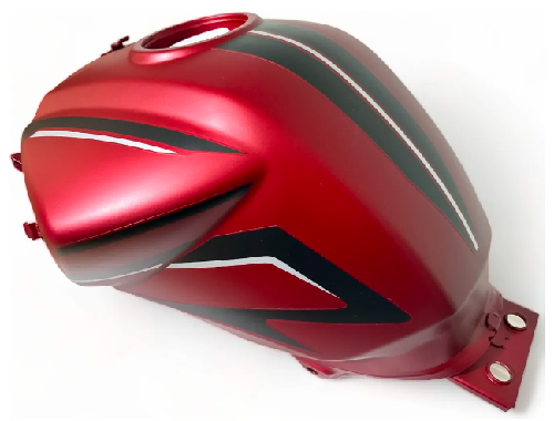 [E4-1029] Deposito/tanque de combustible/gasolina, color rojo, material metal, XX litros, con stickers color gris y negro