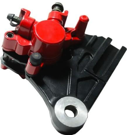 Caliper/mordaza. Color rojo. Incluye base/soporte de caliper