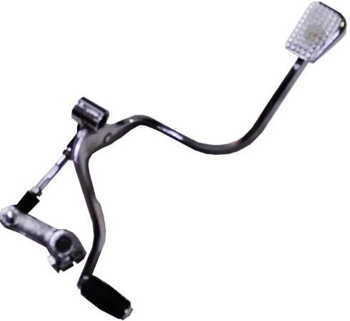[E1-1026] Palanca/pedal de cambios, color plata, tipo doble, con varilla