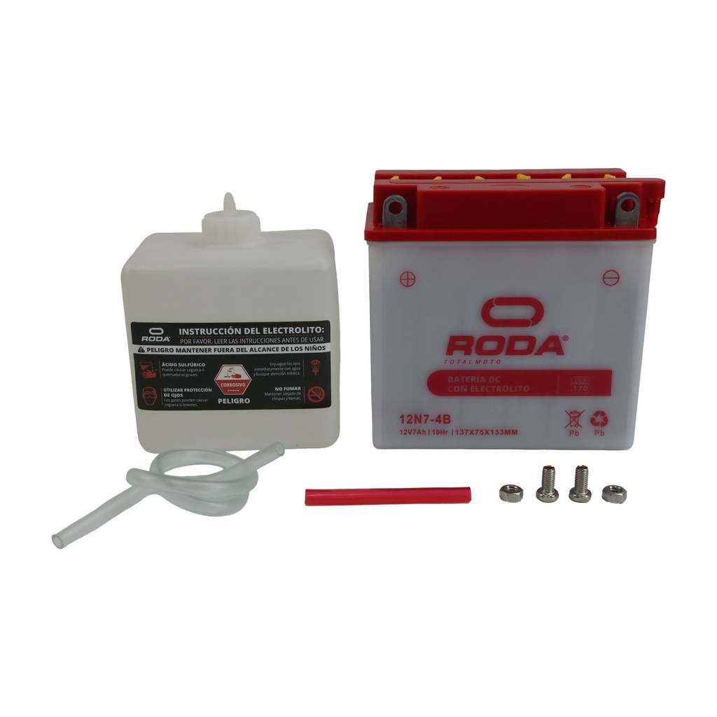 ACUMULADOR RODA DC C/ELECTROLITO (12N7-4B) 12V 7A Bateria pila