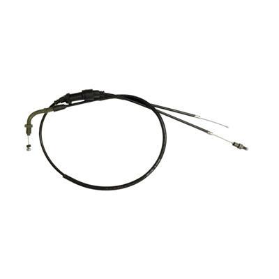 Cable/chicote de acelerador tipo doble. Con curva superior. Largo del cable XXXX y largo de chicote XXXX