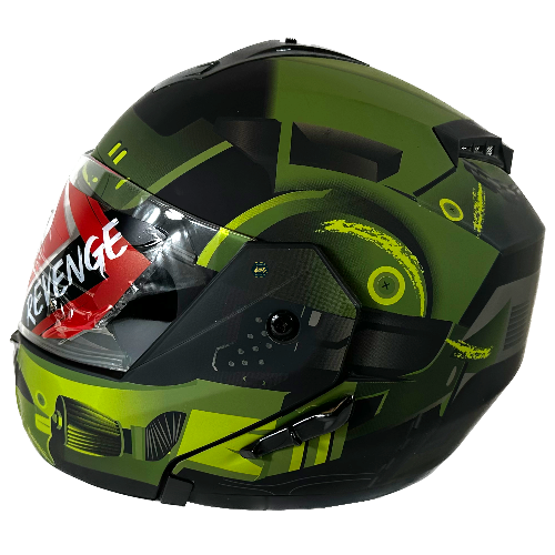 [K0-1005] CASCO RODA REVENGE VERDE MILITAR MATE SOLDIER L ABATIBLE SVS