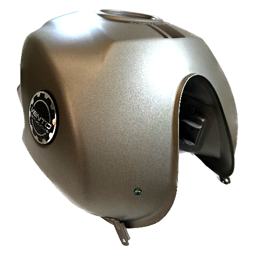 [E4-1032] Deposito/tanque de combustible/gasolina, color arena, material metal, XX litros, con stickers 250 color cafe