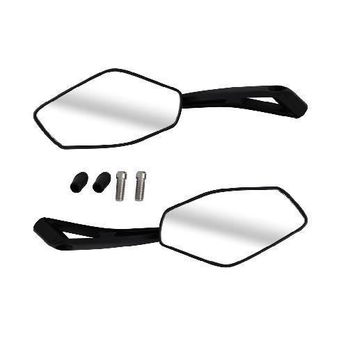 Espejo/retrovisor derecho e izquierdo juego/par/set. Color negro. Cuerda XXXX. Figura/forma triangular