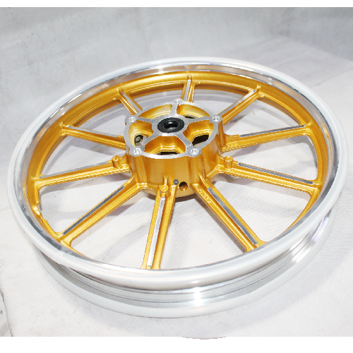 [E2-1141] Rin 17, de aspas (solido), color dorado con bisel cromo, 5 birlos