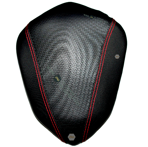 [D0-1003] Asiento trasero/copiloto color negro. Material vinipiel. Con detalles color rojo