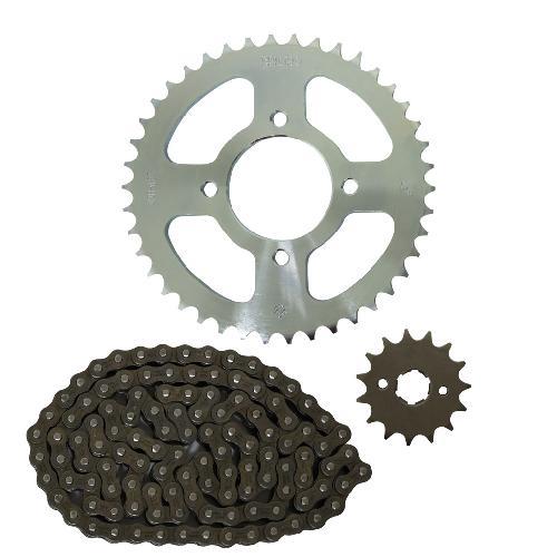 Kit de arrastre marca choho (Paso 428. Engrane/sprocket 42 dientes, cadena reforzada 116 eslabones, piñon/sprocket 15 dientes)