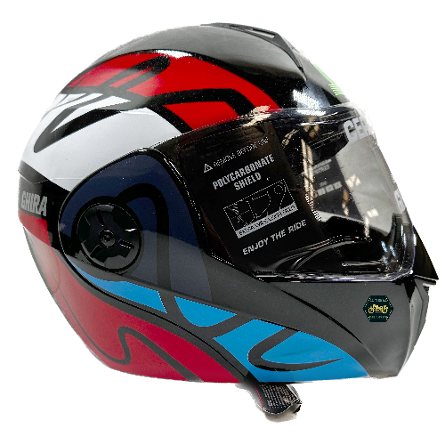 CASCO GHIRA GH1000 ROJO AZUL BLOCKS XL ABATIBLE SVS