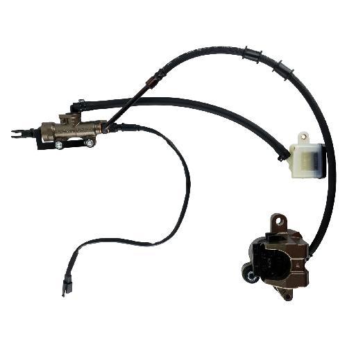 Sistema de freno trasero completo (Calipper trasero, manguera, bomba de freno, depósito de líquido de frenos)