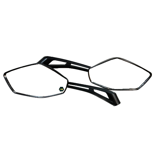 [D5-1048] Espejo/retrovisor derecho e izquierdo juego/par/set. Color negro. Cuerda XXXX. Figura/forma triangular