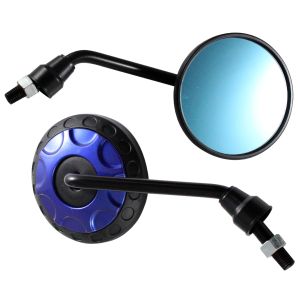 [ESP-A27NZ] ESPEJOS ALIEN REDONDOS NEGROS / AZUL 10 mm - 8 mm