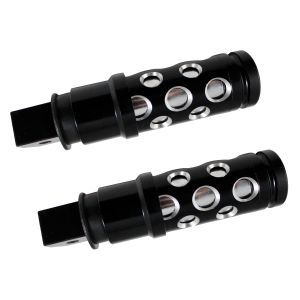 [POP-078NE] POSAPIES TRASEROS DRILL NEGRO / PLATA ALUMINIO