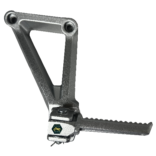 [H0-1071] Posapie trasero con base izquierdo. Color gris, tipo retractil
