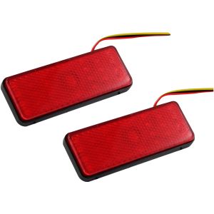 [REF-012] REFLEJANTE RECTANGULAR ROJO 12 Vcc