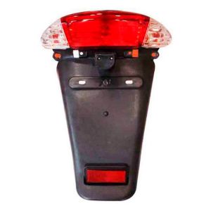 [CAL-SH050] CALAVERA CON SALPICADERA TRASERA CON MICA ROJA 12 Vcc