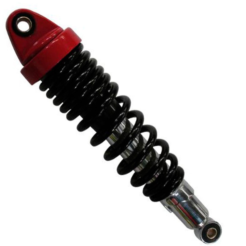 [AMO-007] AMORTIGUADOR ROJO C/NEGRO / 31cm CON BUJE