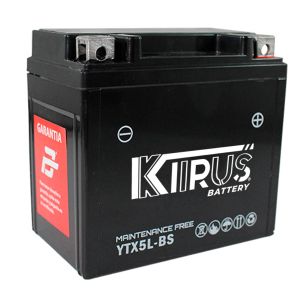 BATERIA SELLADA KIIRUS YTX5L-BS (-/+) 12Vcc  4.5Ah 113*107*69 mm