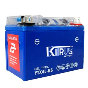 BATERIA GEL KIIRUS YTX4L-BS (-/+) 12Vcc  3Ah 113*85*75 mm