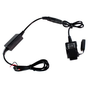 [CGR-006] CARGADOR USB DOBLE CUADRADO NEGRO / BOTON ENCENDIDO