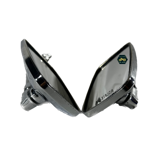 Espejo/retrovisor derecho e izquierdo juego/par/set. Color cromo. Cuerda 10 mm. Figura/forma rectangular