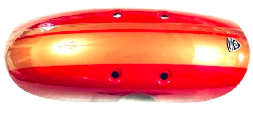 [E3-1078] Lodera/salpicadera delantera, material plastico, color rojo con dorado