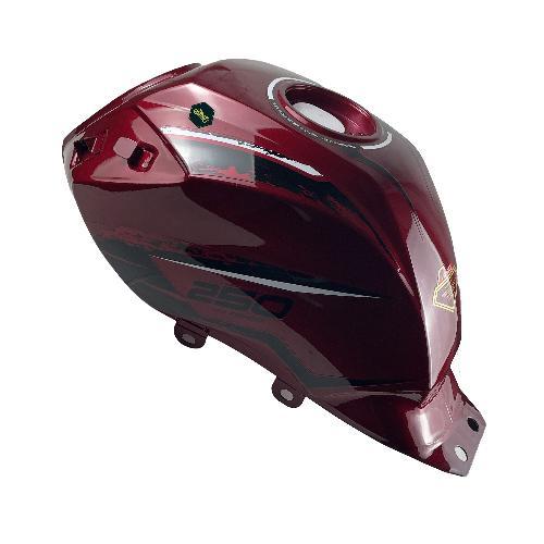 [E4-1041] Deposito/tanque de combustible/gasolina, color rojo, material metal, XX litros, con stickers color blanco y rojo