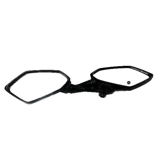 Espejo/retrovisor derecho e izquierdo juego/par/set. Color negro. Cuerda 10 mm. Figura/forma hexagonal