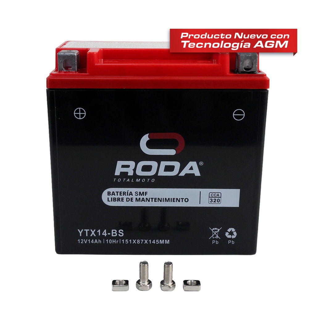 ACUMULADOR SELLADO SMF (YTX14-BS) RODA 12V 13A