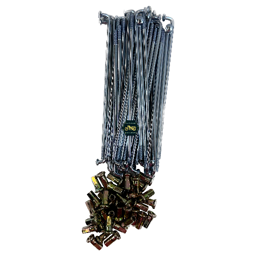 [E2-1067] Rayos con niple juego/kit/set (36 piezas), color cromo, tipo liso