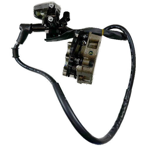 [B3-1014] Sistema de freno delantero completo (incluye balatas, bomba, caliper/mordaza color arena, manguera, base/soporte de caliper/mordaza)