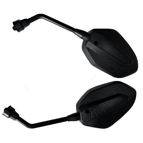 [D5-1050] Espejo/retrovisor derecho e izquierdo juego/par/set. Color negro. Cuerda 10 mm. Figura/forma hexagonal