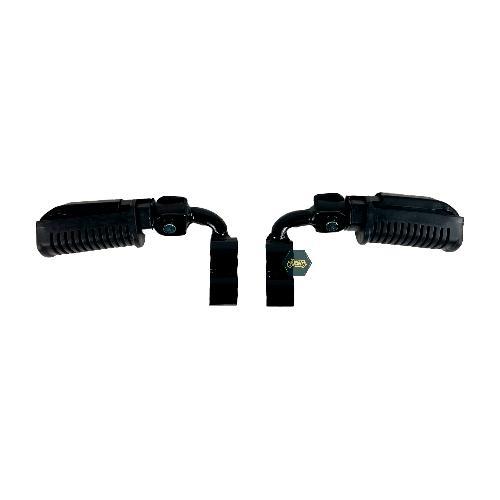 [H0-1064] Base/soporte de posapies delantera derecha e izquierda juego/par/set. Color negro (incluye posapies tipo retractil)