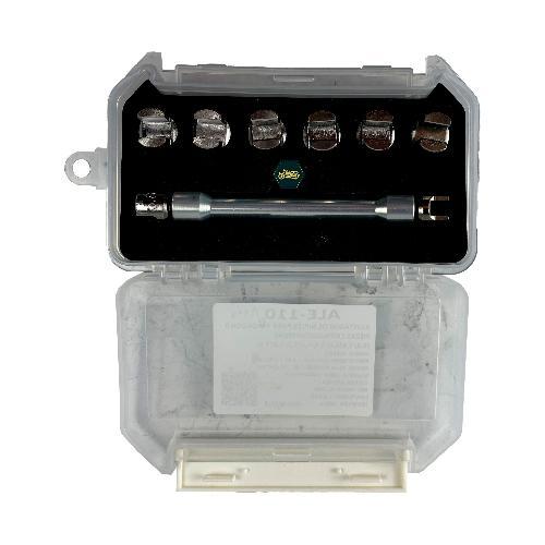 AJUSTADOR DE NIPLES PARA RAYOS CON 8 PIEZAS CROMADO MEDIDAS (5,6/5,8/6,0/6,2/6,4/6,6/6,8/7,0)