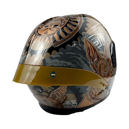 CASCO  ABATIBLE COX XOLOT DORADO/NEGRO    CERTIFICADO " ECE-22.06 "