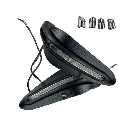 Cubre puños con led derecho e izquierdo juego/par/set. Plástico color negro.