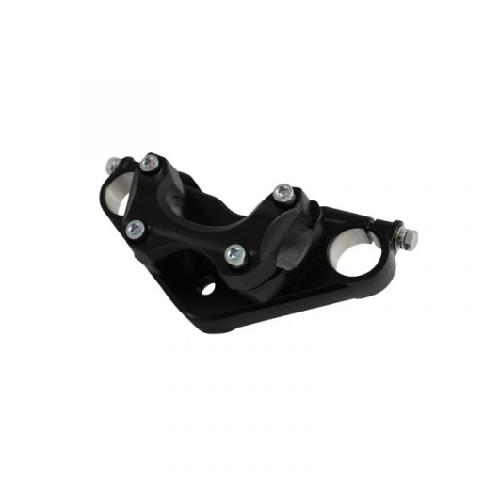 Base de manubrio/yugo superior color negro gloss (incluye abrazaderas, inferiores y superiores)