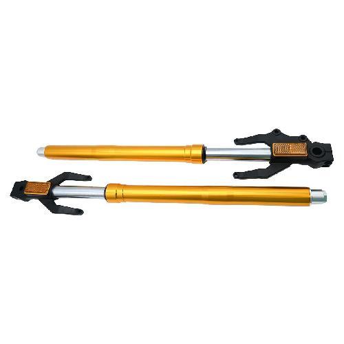 [C1-1141] Barra de suspension delantera derecha e izquierda juego/par/set. Tipo invertida, color dorado
