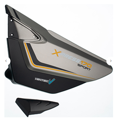 [CUB-4206-0302D] Cubierta/tapa lateral izquierda, color gris/negro, material plastico, sticker 170