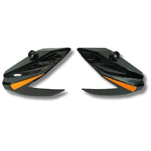 Cubierta frontal de faro negro/naranja
