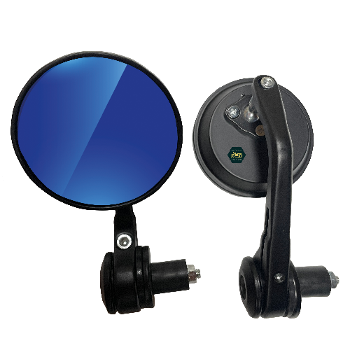 [D5-1074] Espejo/retrovisor derecho e izquierdo juego/par/set tipo contrapeso. Color negro gloss. Cuerda XXXX. Figura/forma circular